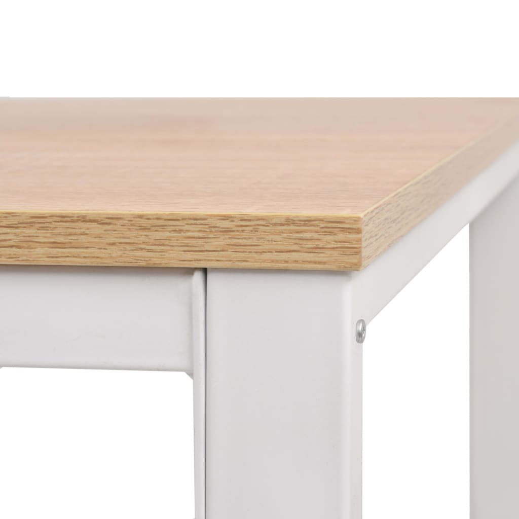 skrivebord 120x60x75 cm egetræsfarvet og hvid