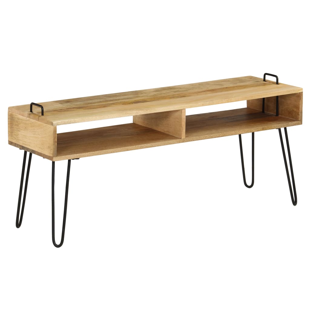 tv-bord i massivt mangotræ 110 x 35 x 45 cm