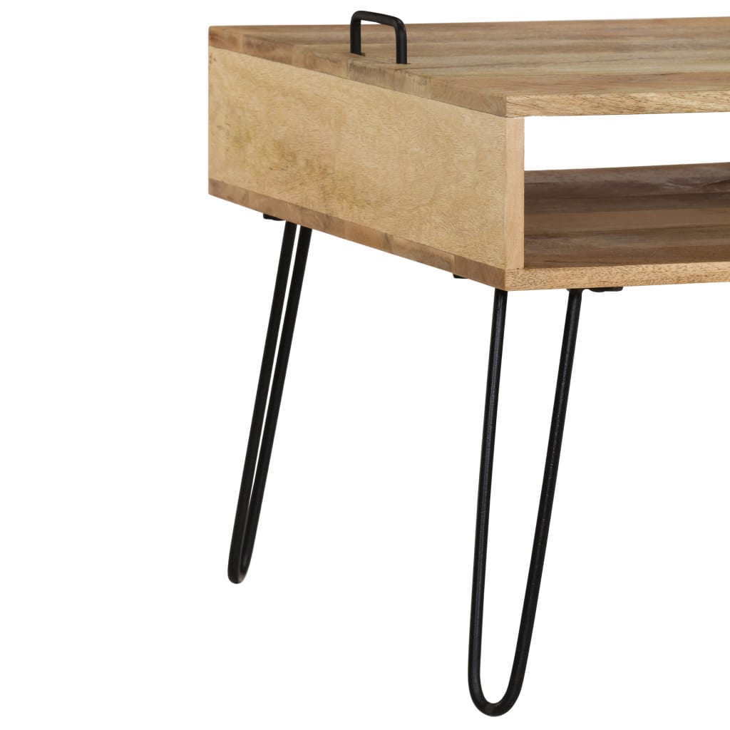 tv-bord i massivt mangotræ 110 x 35 x 45 cm