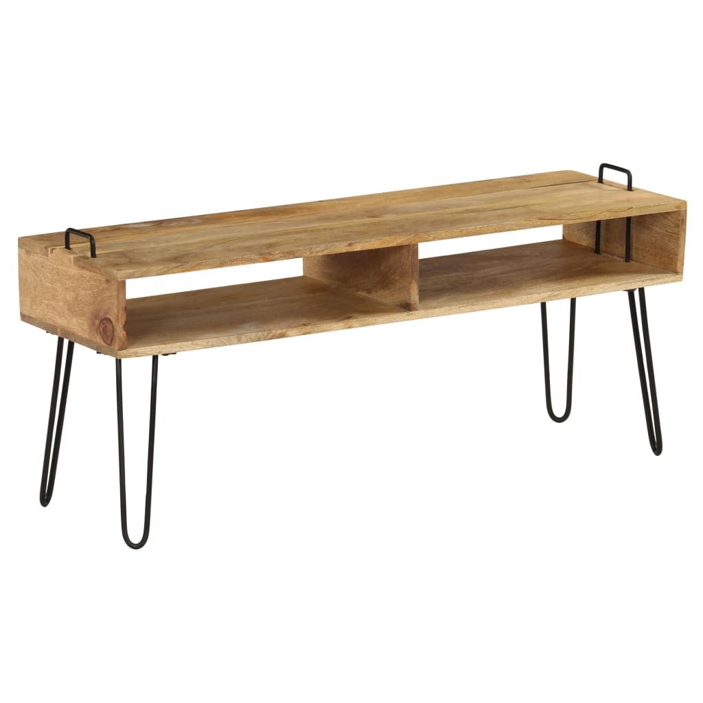 tv-bord i massivt mangotræ 110 x 35 x 45 cm