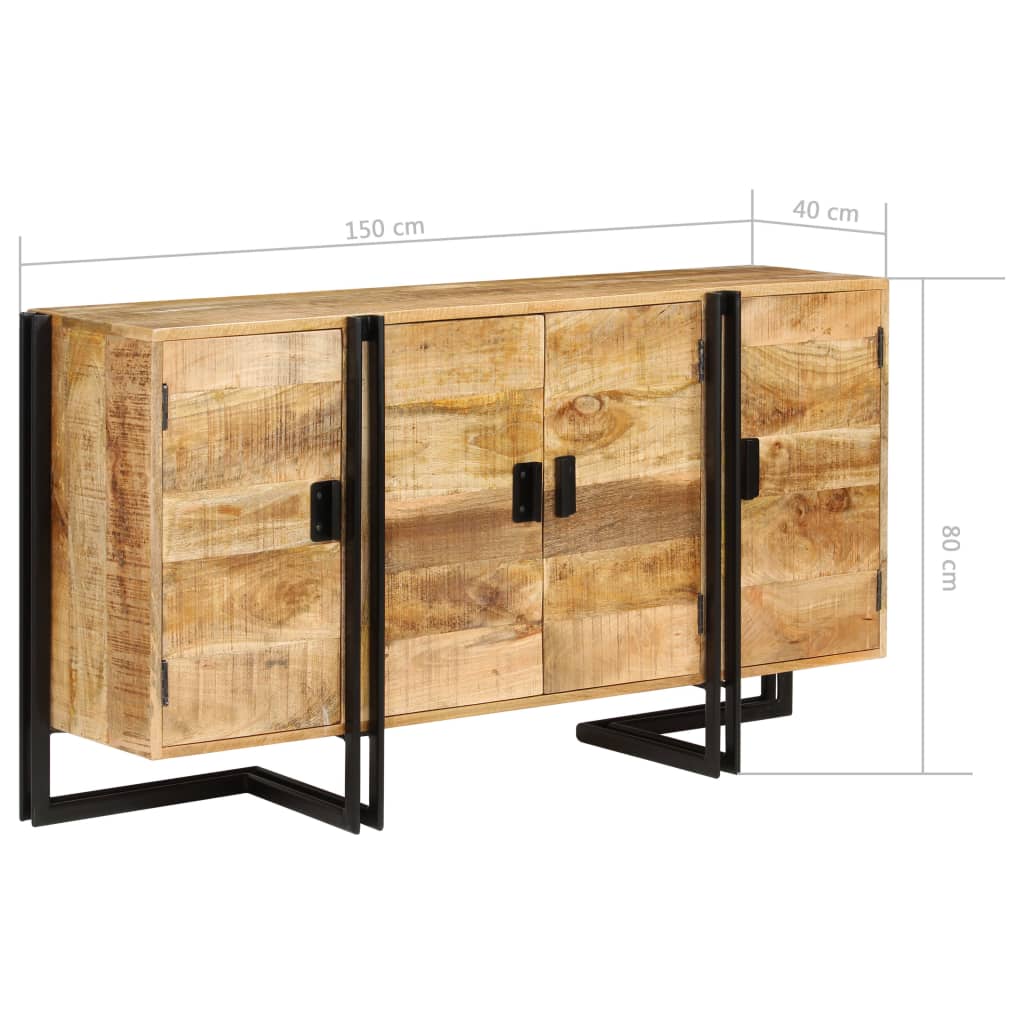 skænk i massivt mangotræ 150 x 40 x 80 cm