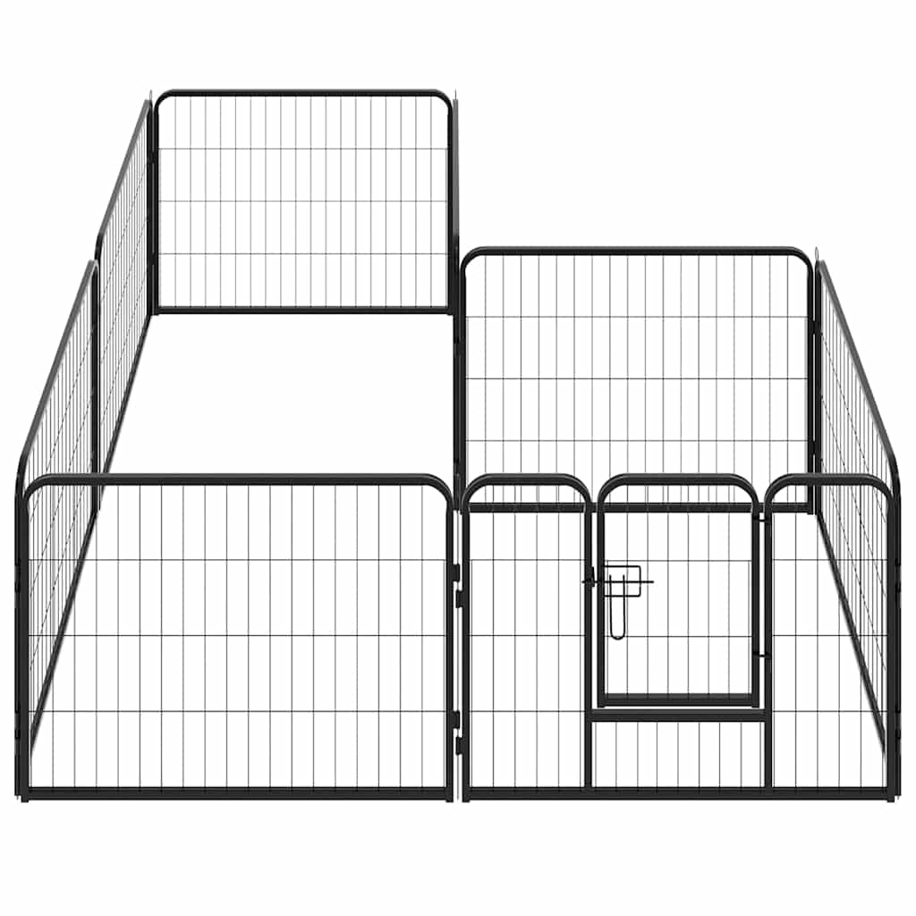 løbegård til hunde 8 paneler stål 60 x 80 sort