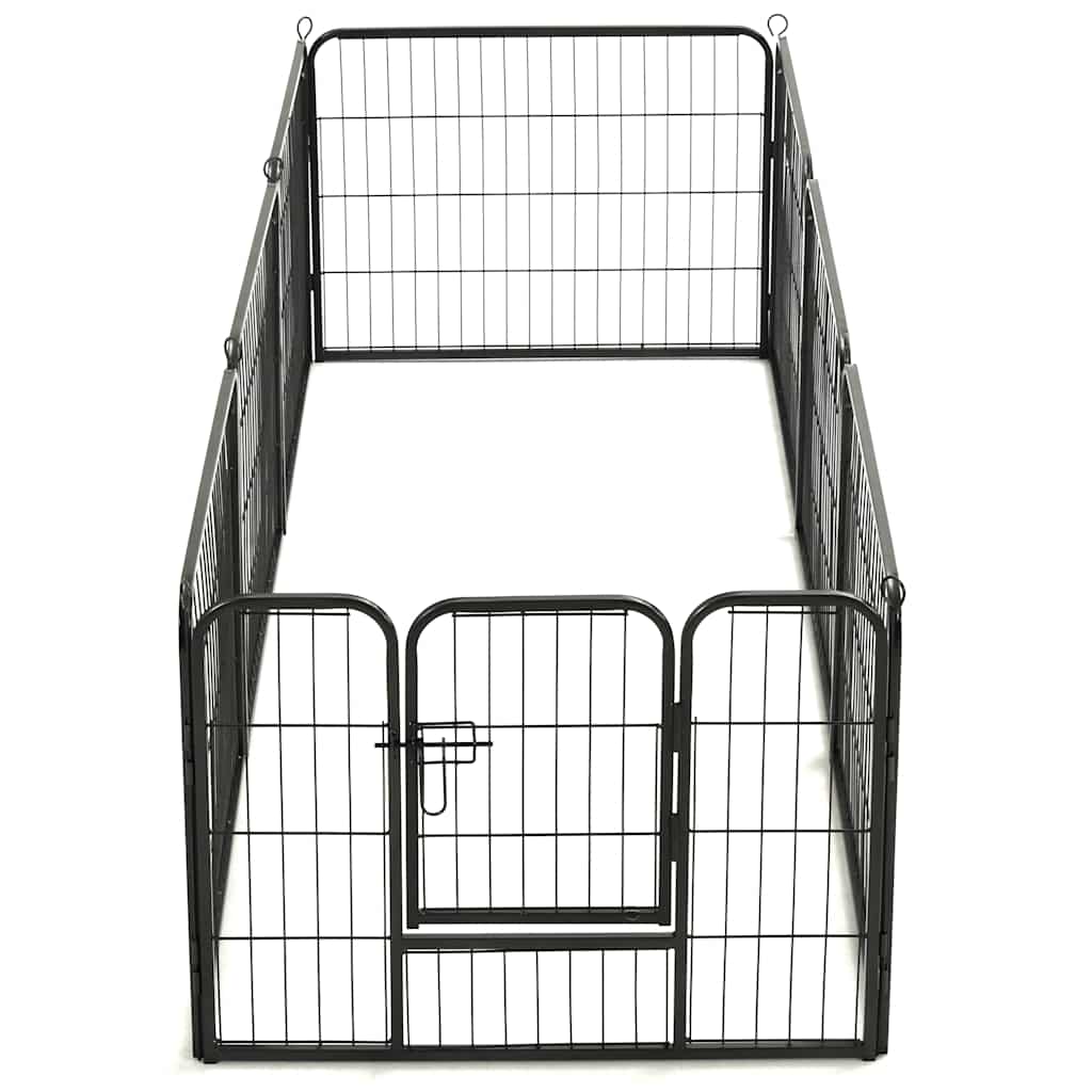 løbegård til hunde 8 paneler stål 60 x 80 sort