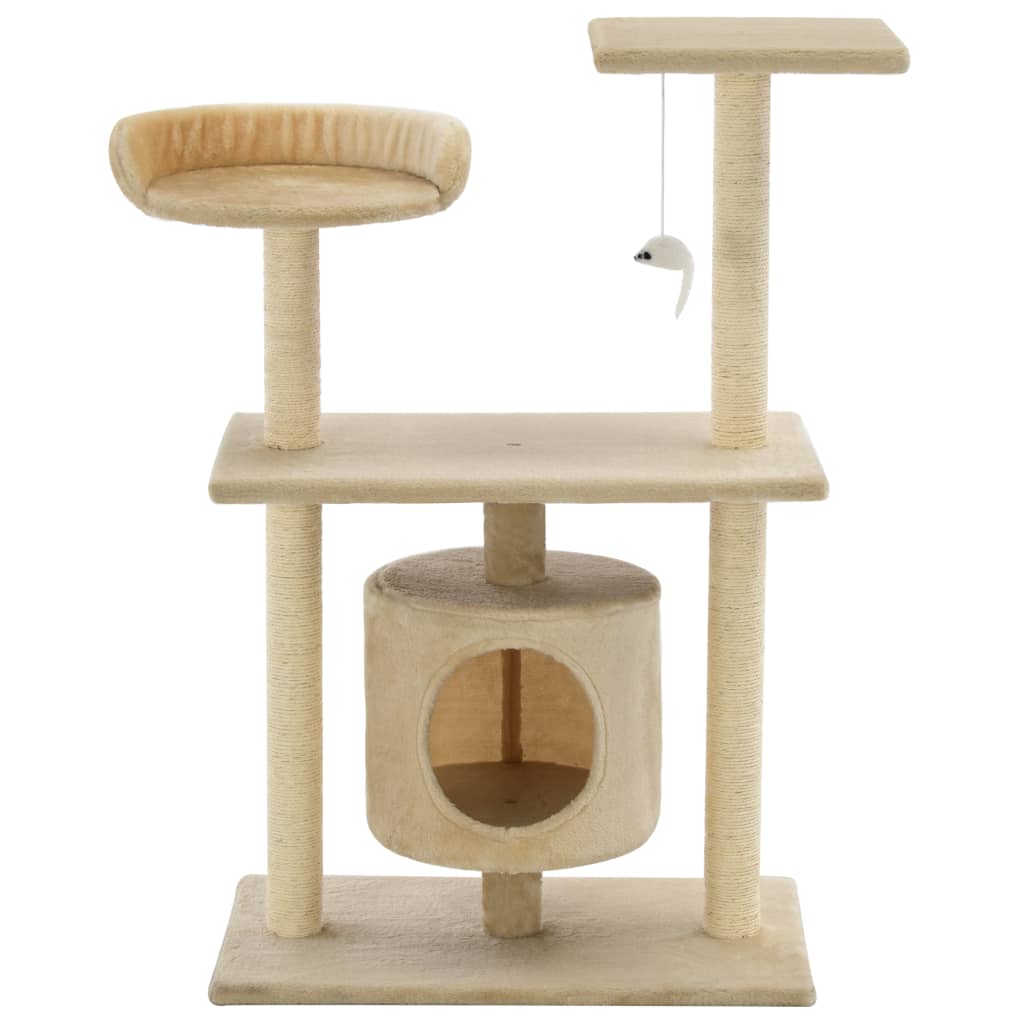 kradsetræ med sisalkradsestolper 95 cm beige