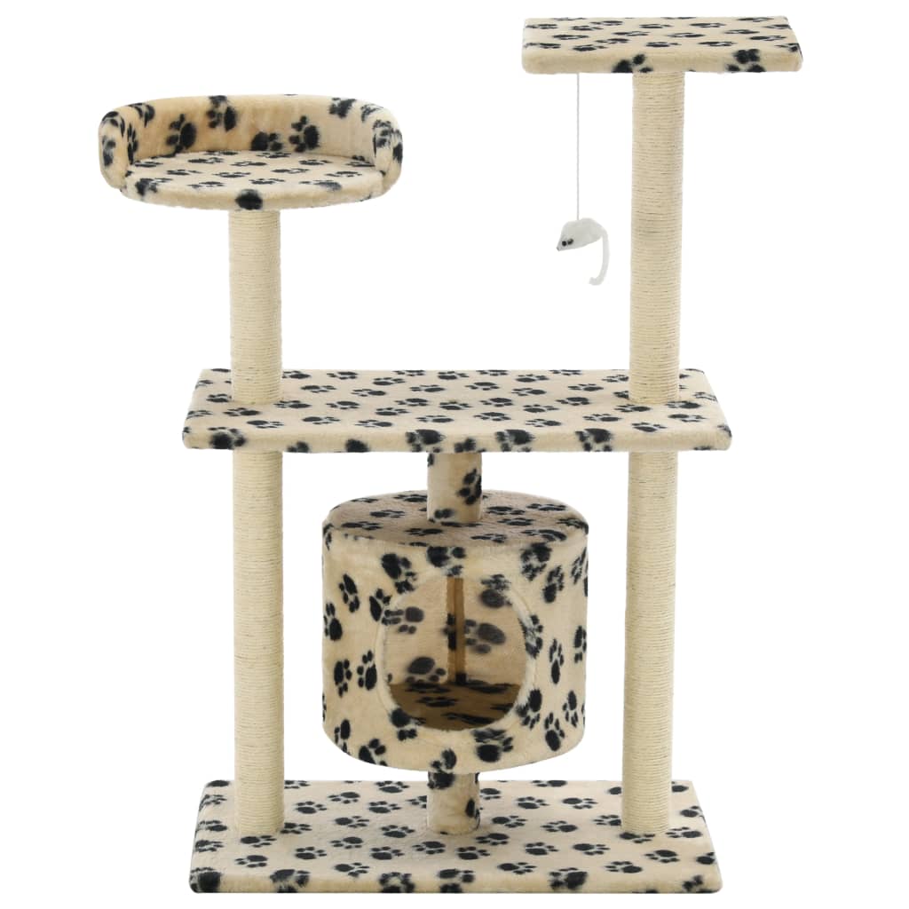 kradsetræ med sisalkradsestolper 95 cm beige poteaftryk
