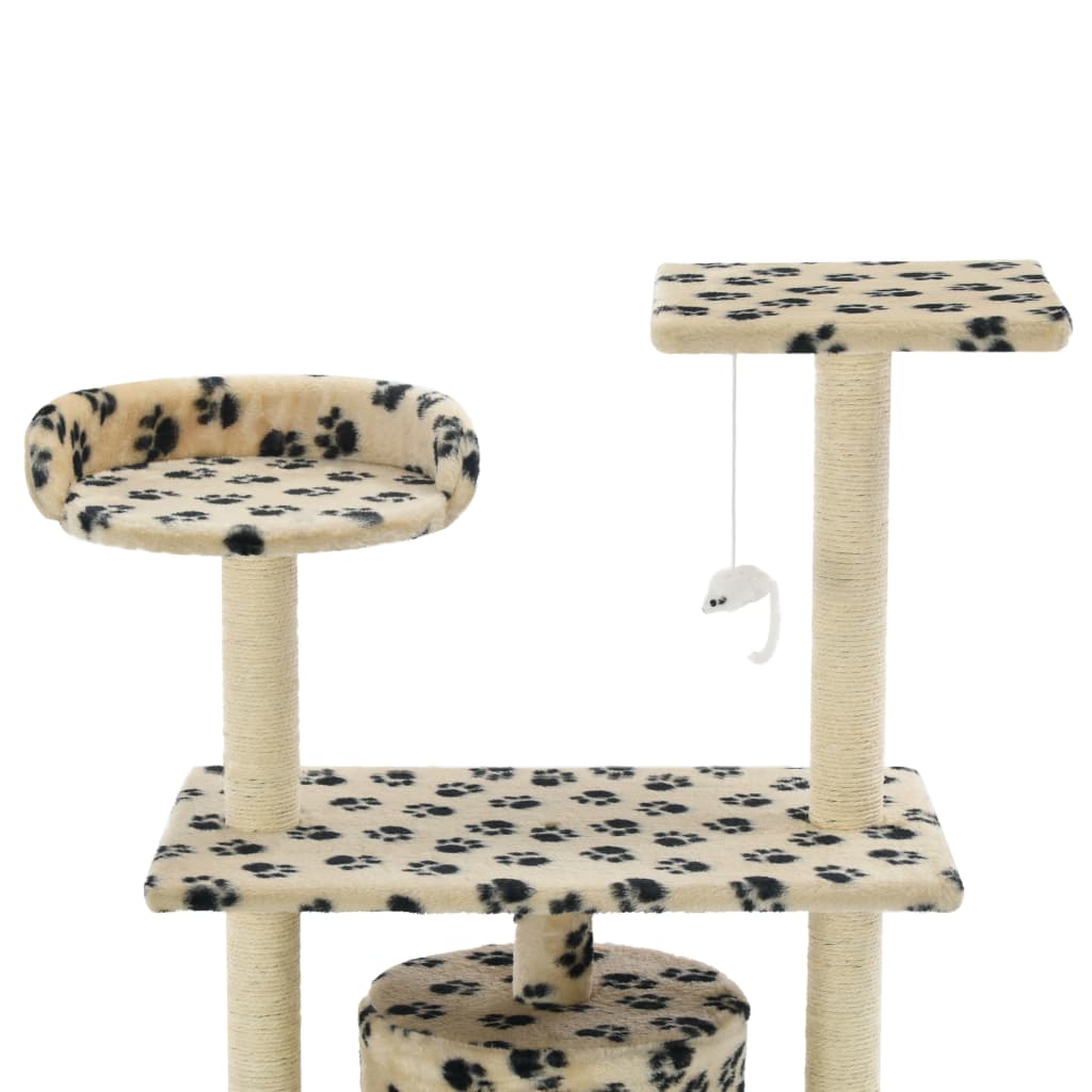 kradsetræ med sisalkradsestolper 95 cm beige poteaftryk
