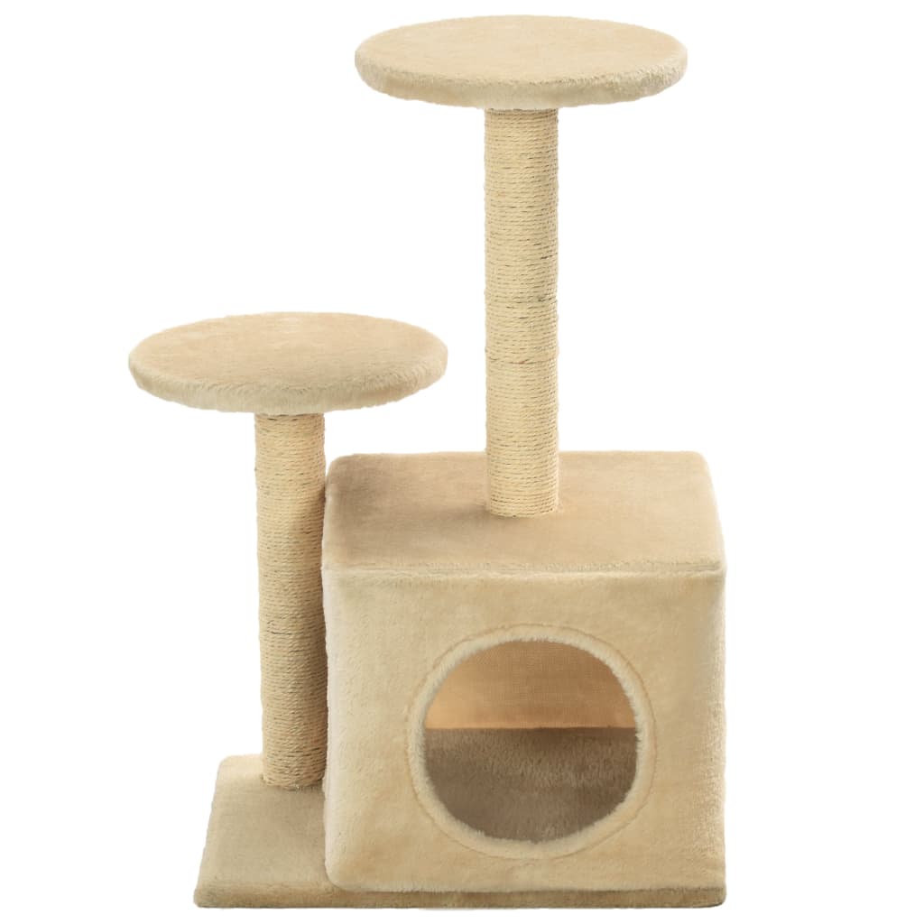 kradsetræ til katte med sisal-kradsestolper 60 cm beige