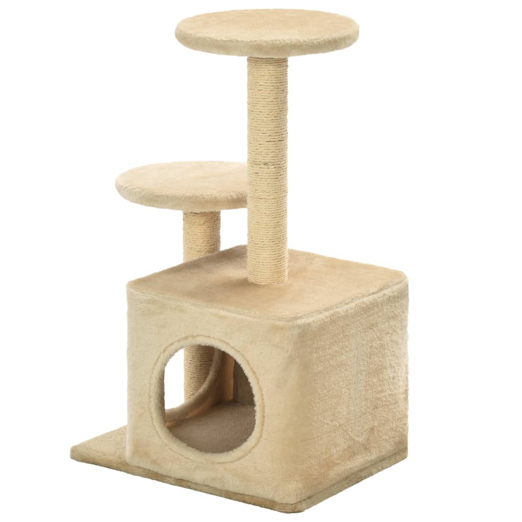 kradsetræ til katte med sisal-kradsestolper 60 cm beige