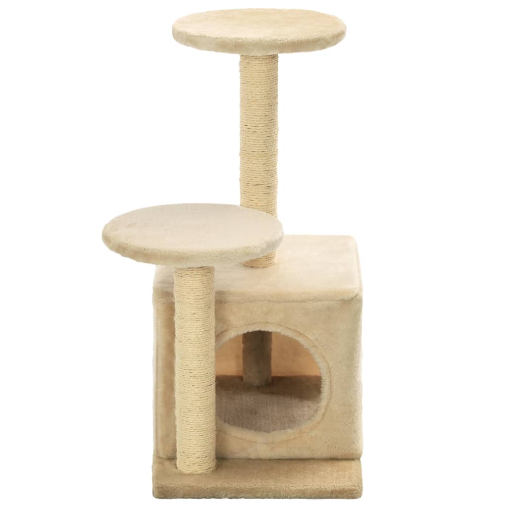 kradsetræ til katte med sisal-kradsestolper 60 cm beige