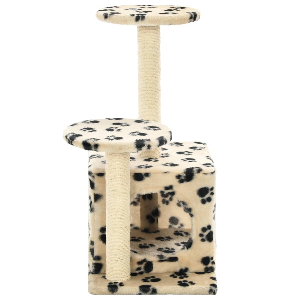 kradsetræ til katte med sisal-kradsestolper 60 cm beige fodspor