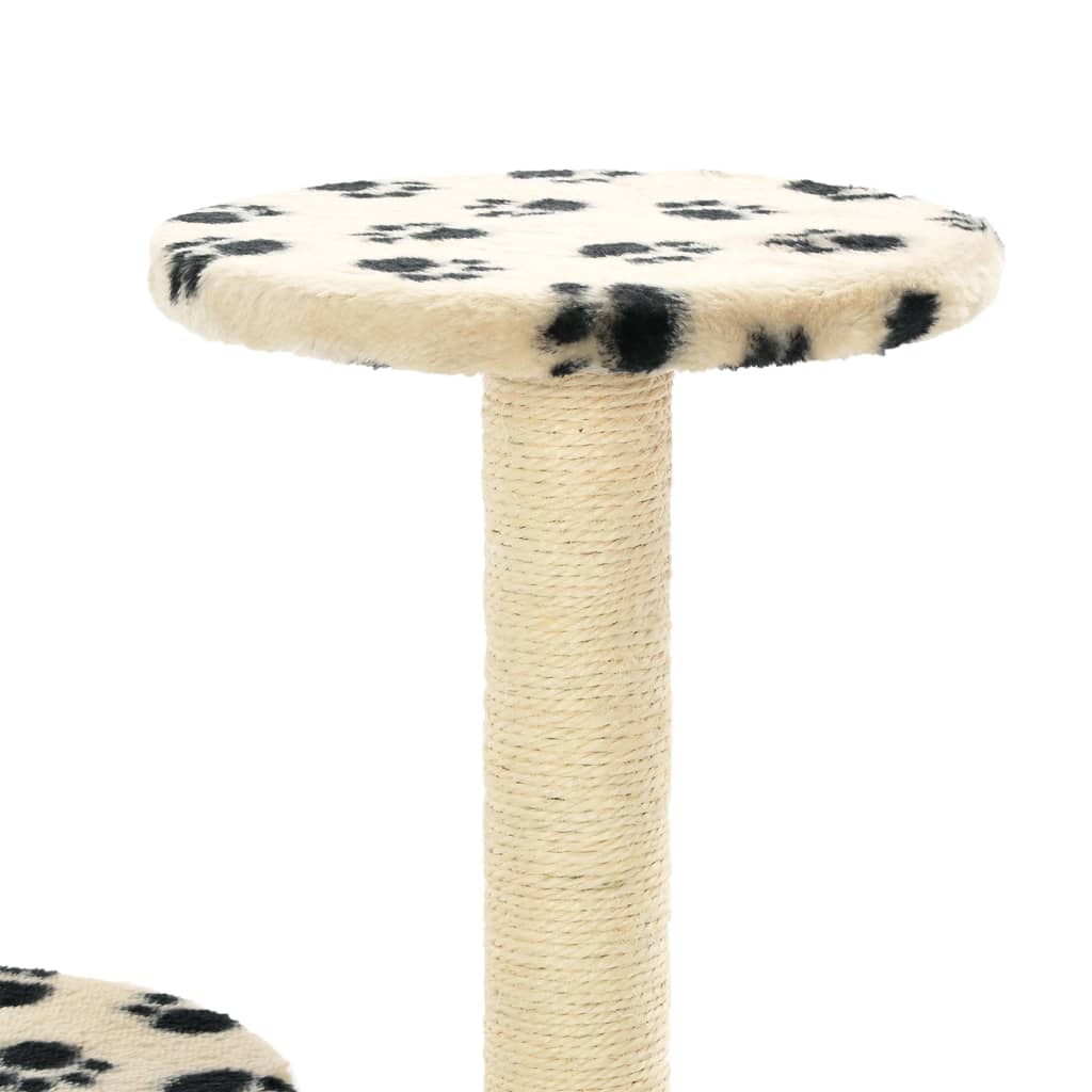 kradsetræ til katte med sisal-kradsestolper 60 cm beige fodspor
