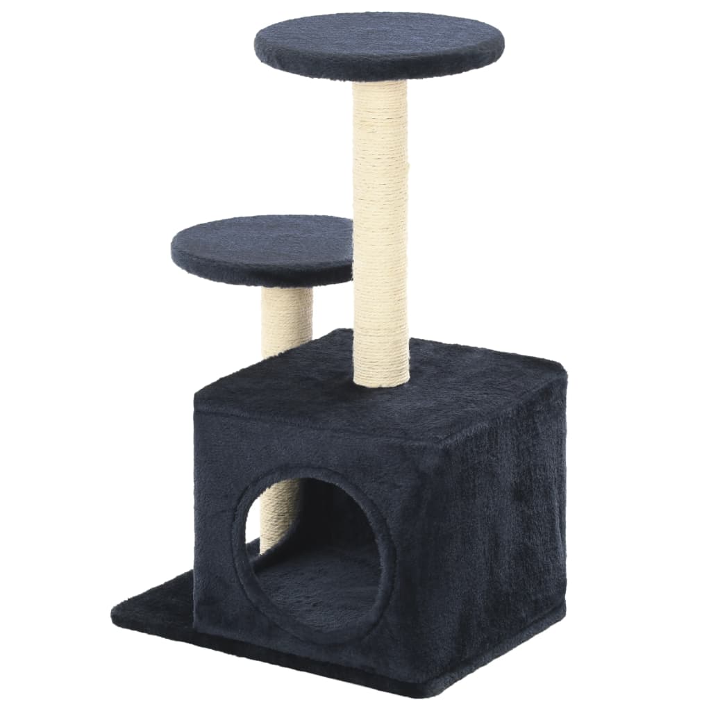 kradsetræ til katte med sisal-kradsestolper 60 cm mørkeblå