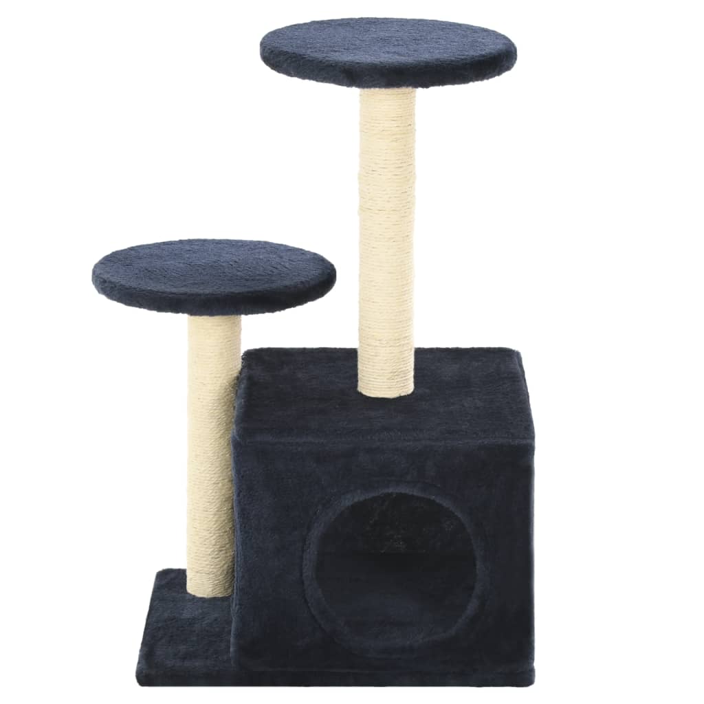 kradsetræ til katte med sisal-kradsestolper 60 cm mørkeblå