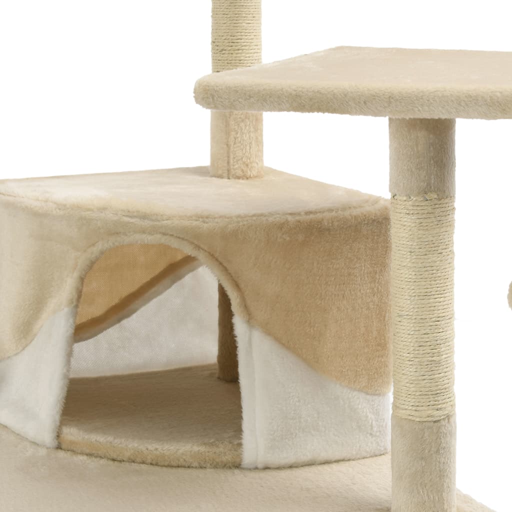 kattetræ med sisalkradsestolper 203 cm beige og hvid