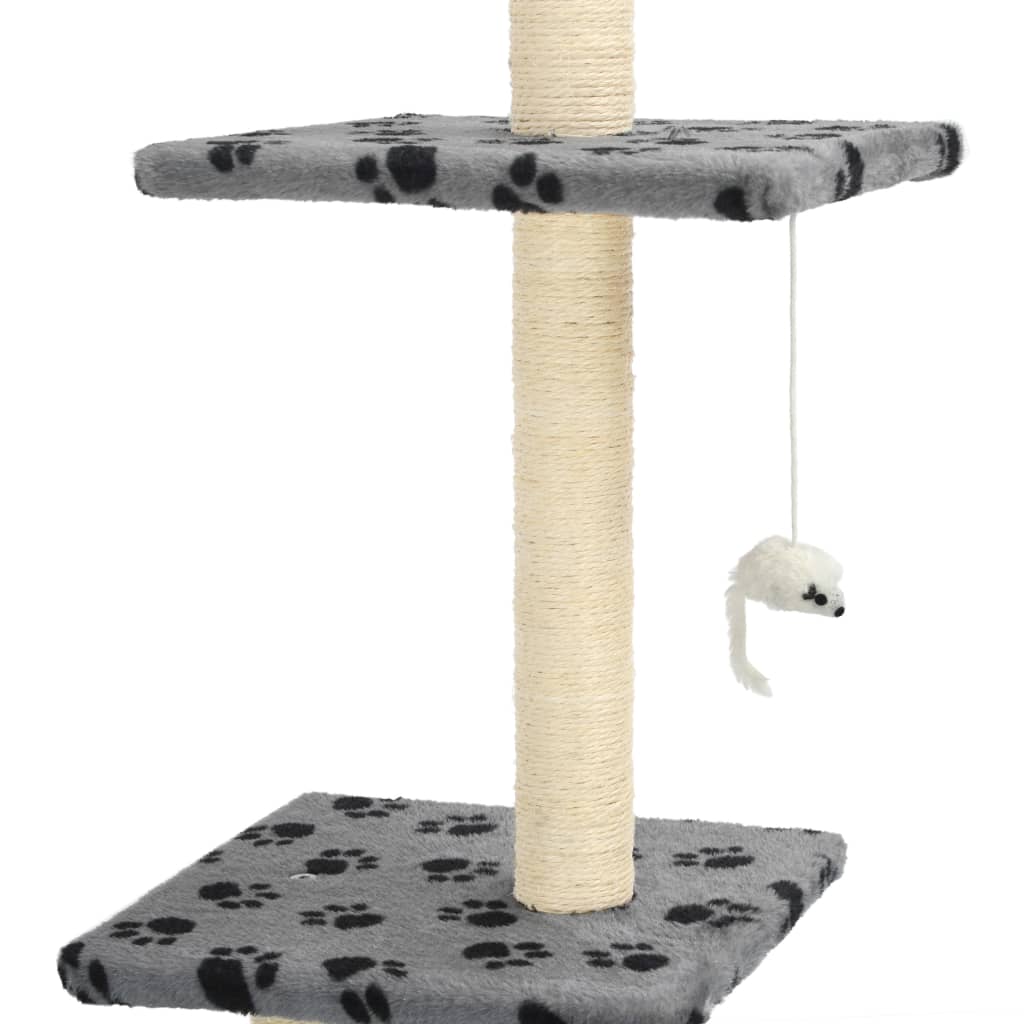 kradsetræ til katte med sisal-kradsestolper 260 cm grå poteprint