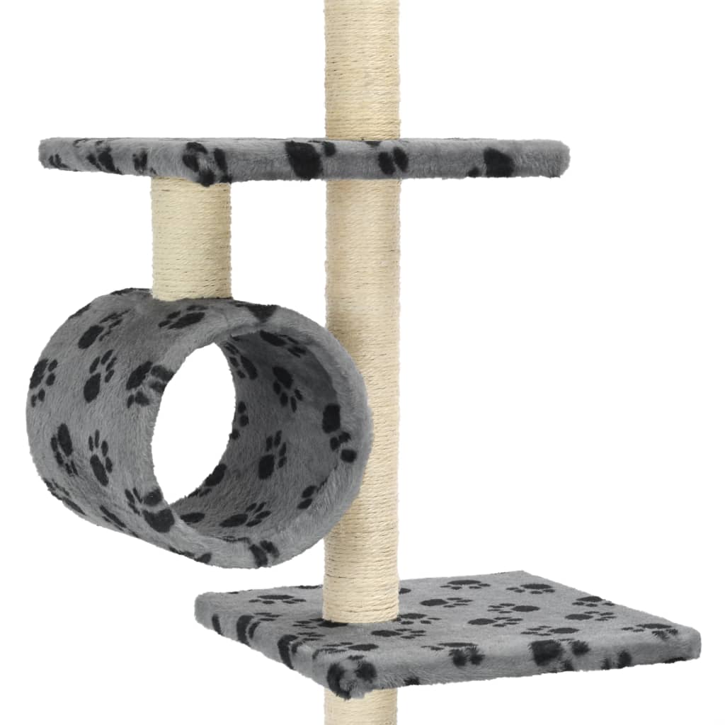 kradsetræ til katte med sisal-kradsestolper 260 cm grå poteprint