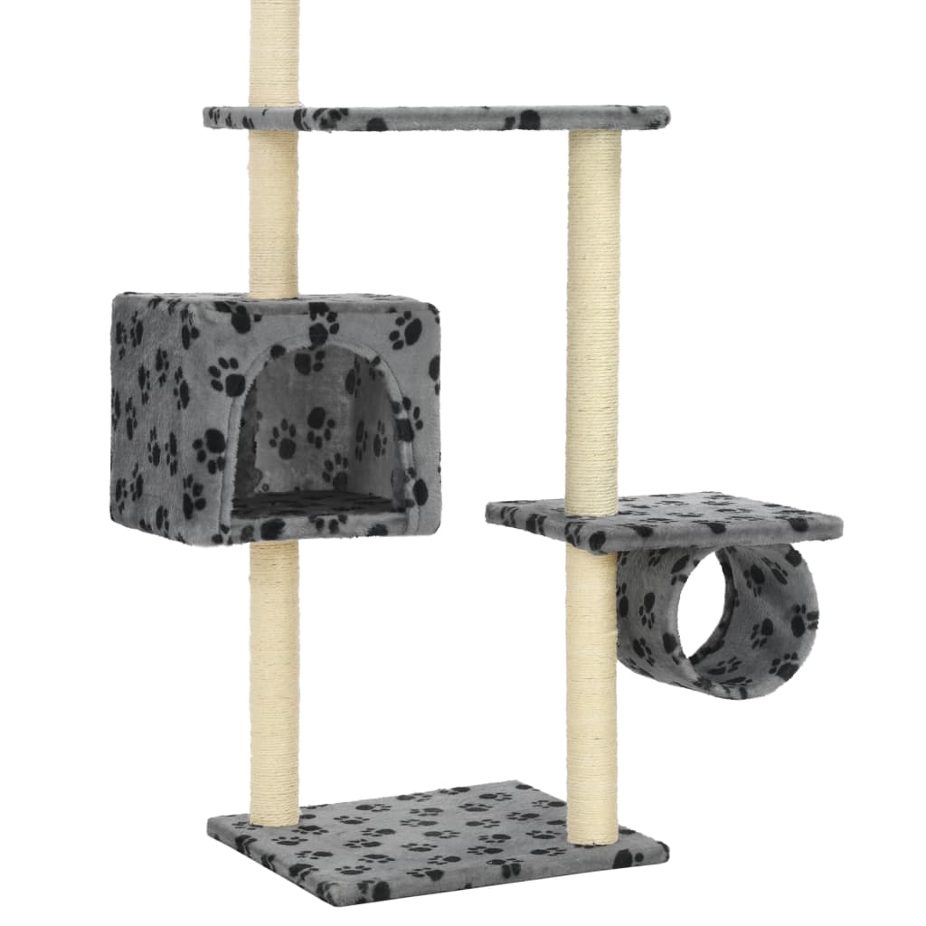 kradsetræ til katte med sisal-kradsestolper 260 cm grå poteprint