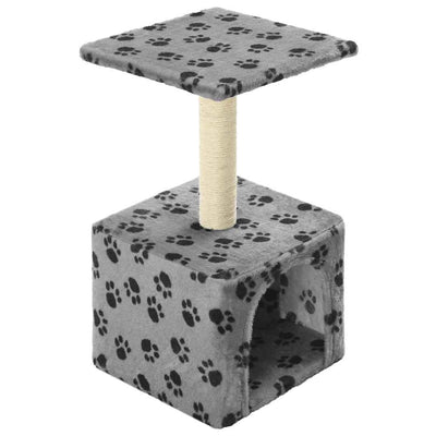 kradsetræ til katte med sisal-kradsestolper 55 cm grå poteprint