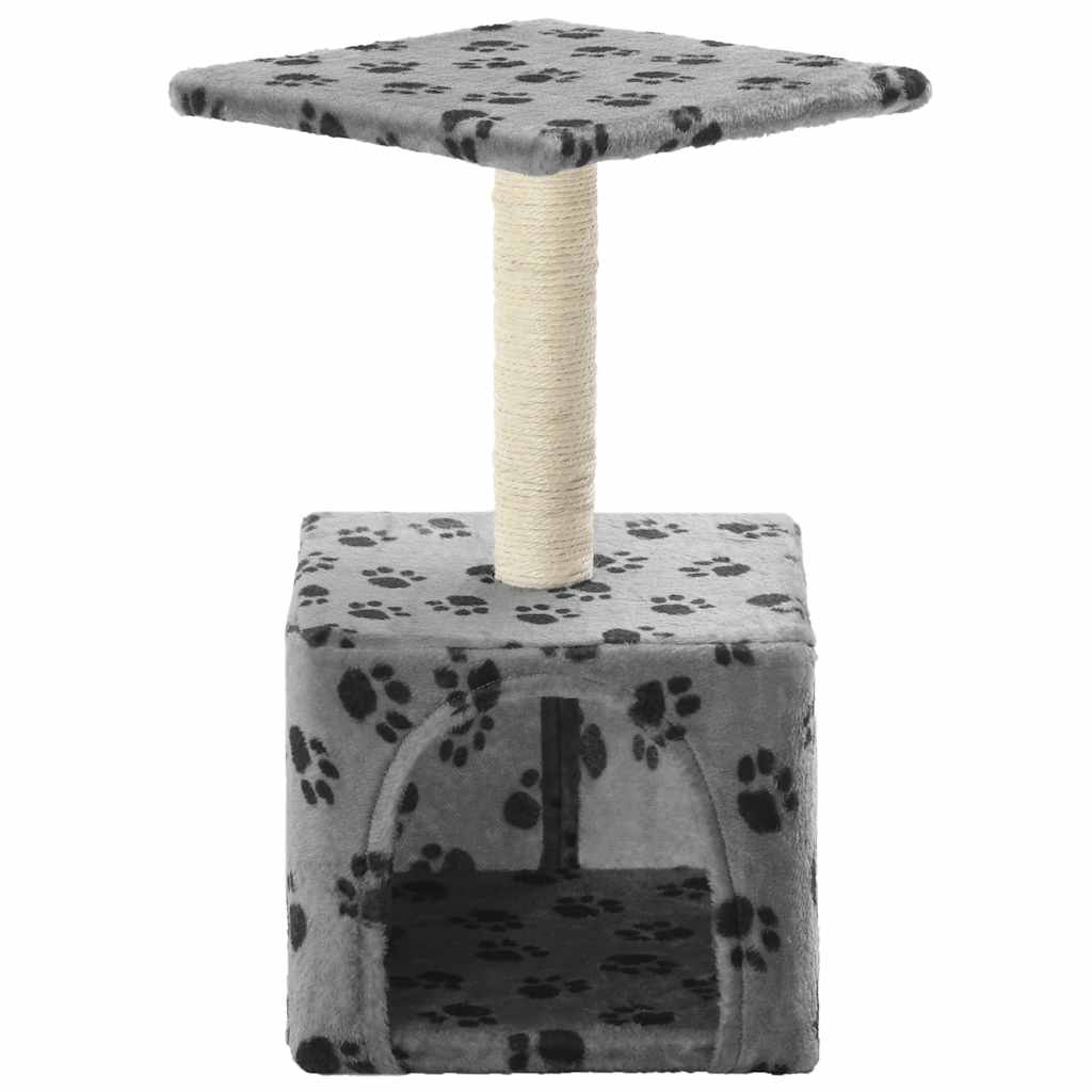 kradsetræ til katte med sisal-kradsestolper 55 cm grå poteprint