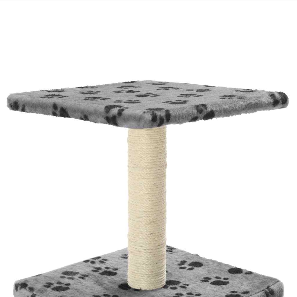 kradsetræ til katte med sisal-kradsestolper 55 cm grå poteprint