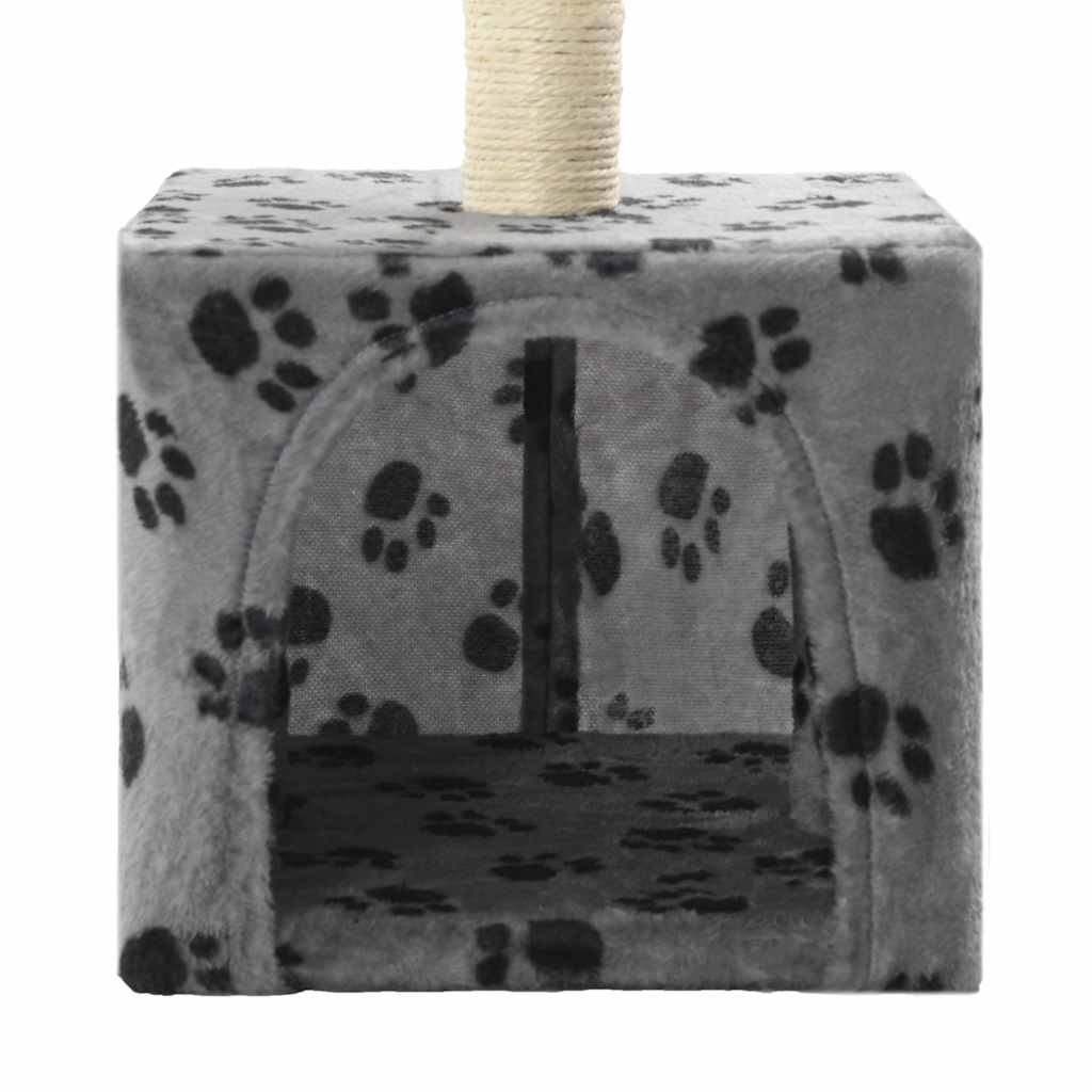 kradsetræ til katte med sisal-kradsestolper 55 cm grå poteprint