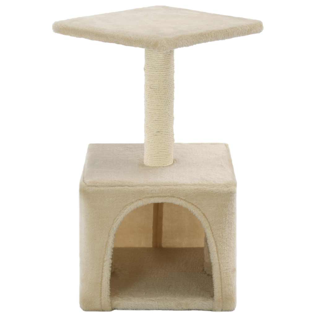 kradsetræ til katte med sisal-kradsestolper 55 cm beige