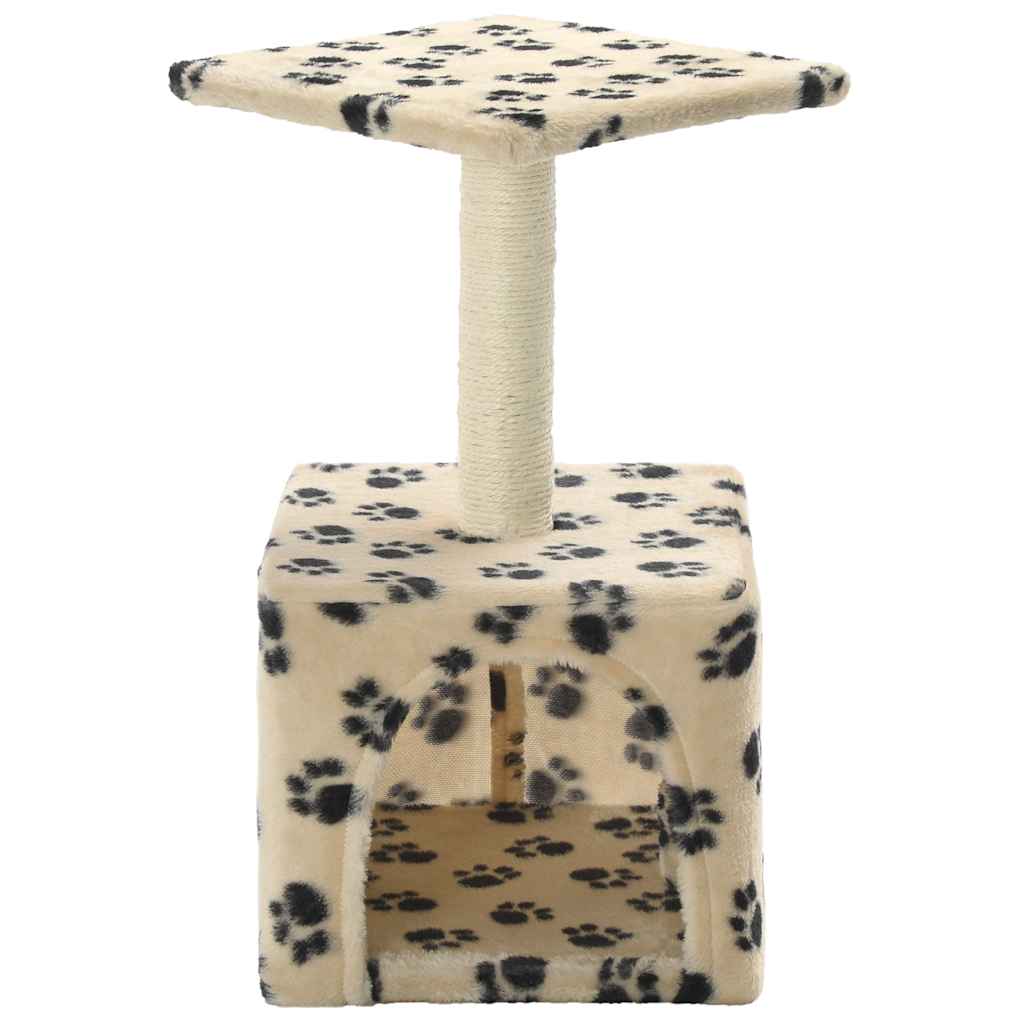kradsetræ til katte med sisal-kradsestolper 55 cm beige fodspor