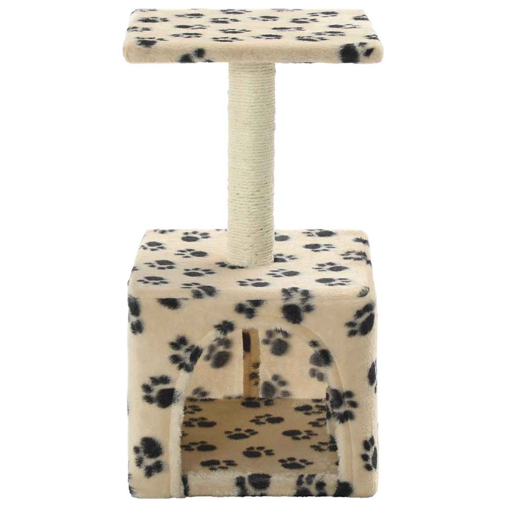 kradsetræ til katte med sisal-kradsestolper 55 cm beige fodspor