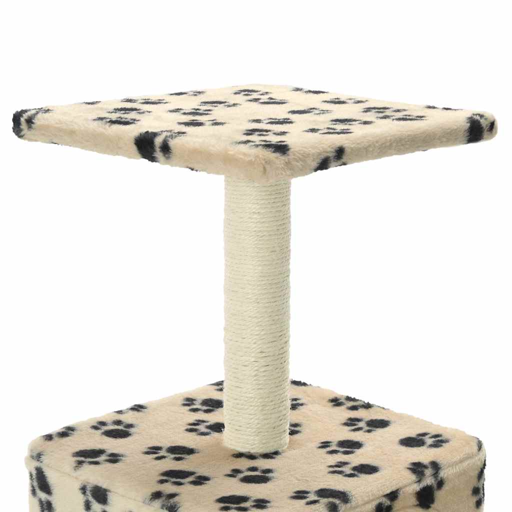 kradsetræ til katte med sisal-kradsestolper 55 cm beige fodspor