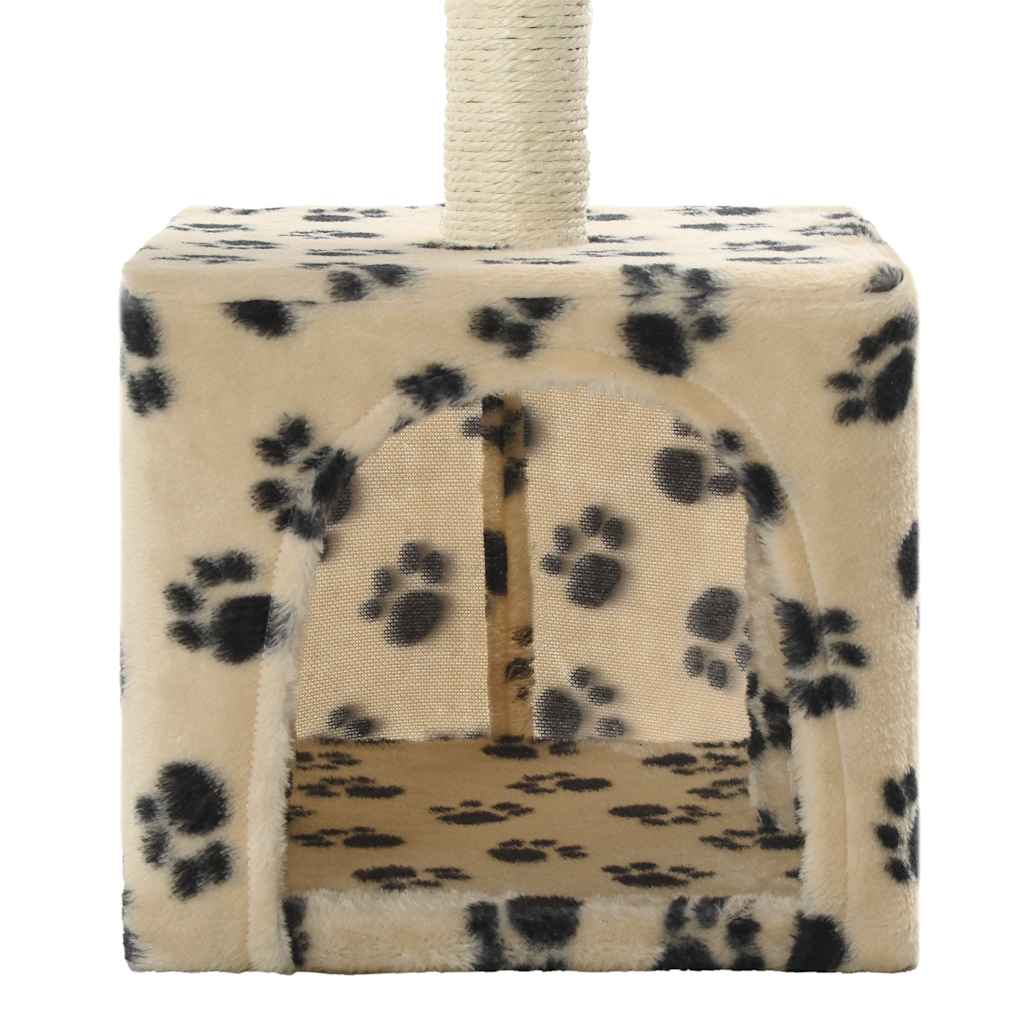 kradsetræ til katte med sisal-kradsestolper 55 cm beige fodspor