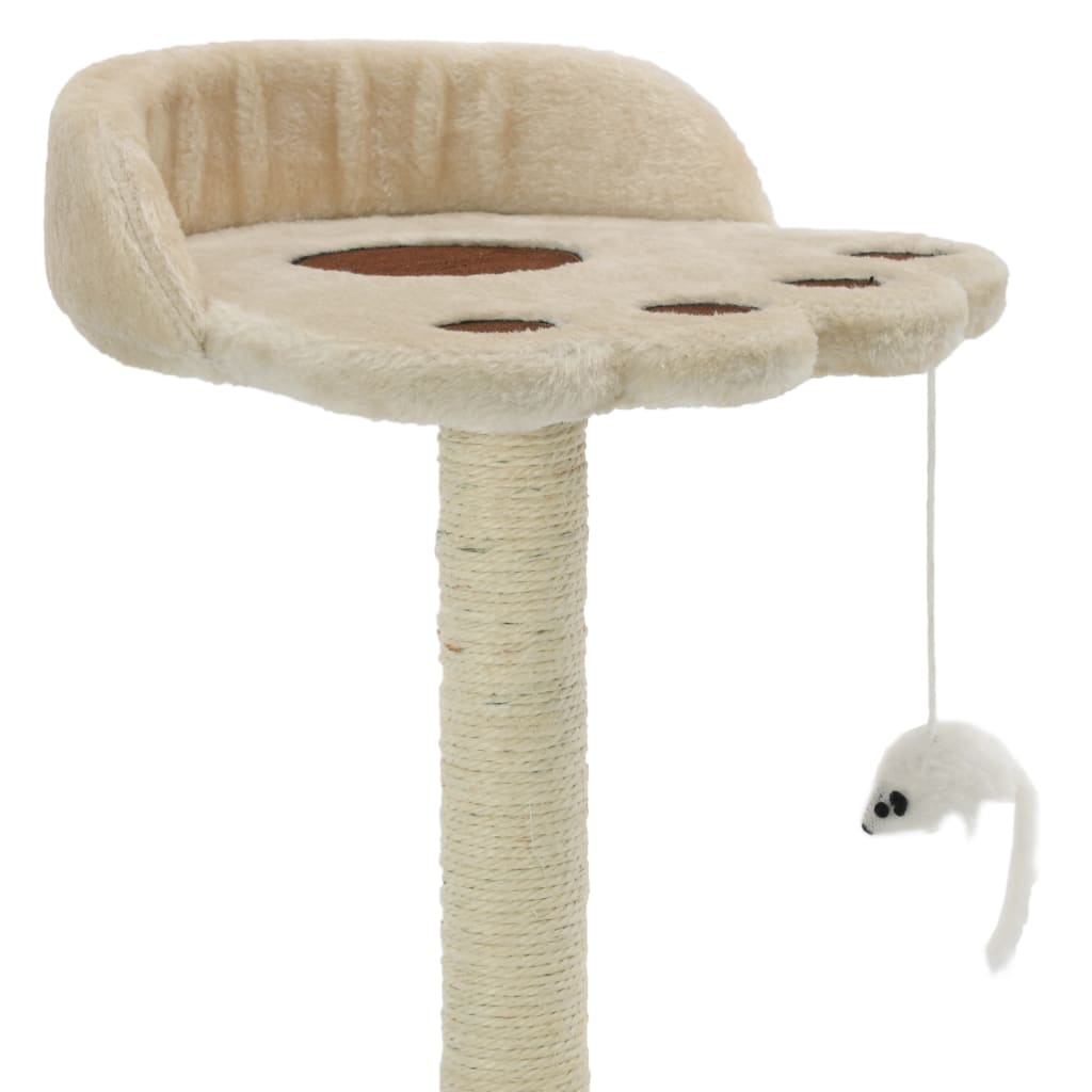 kradsetræ til katte med sisal-kradsestolper 40 cm beige og brun