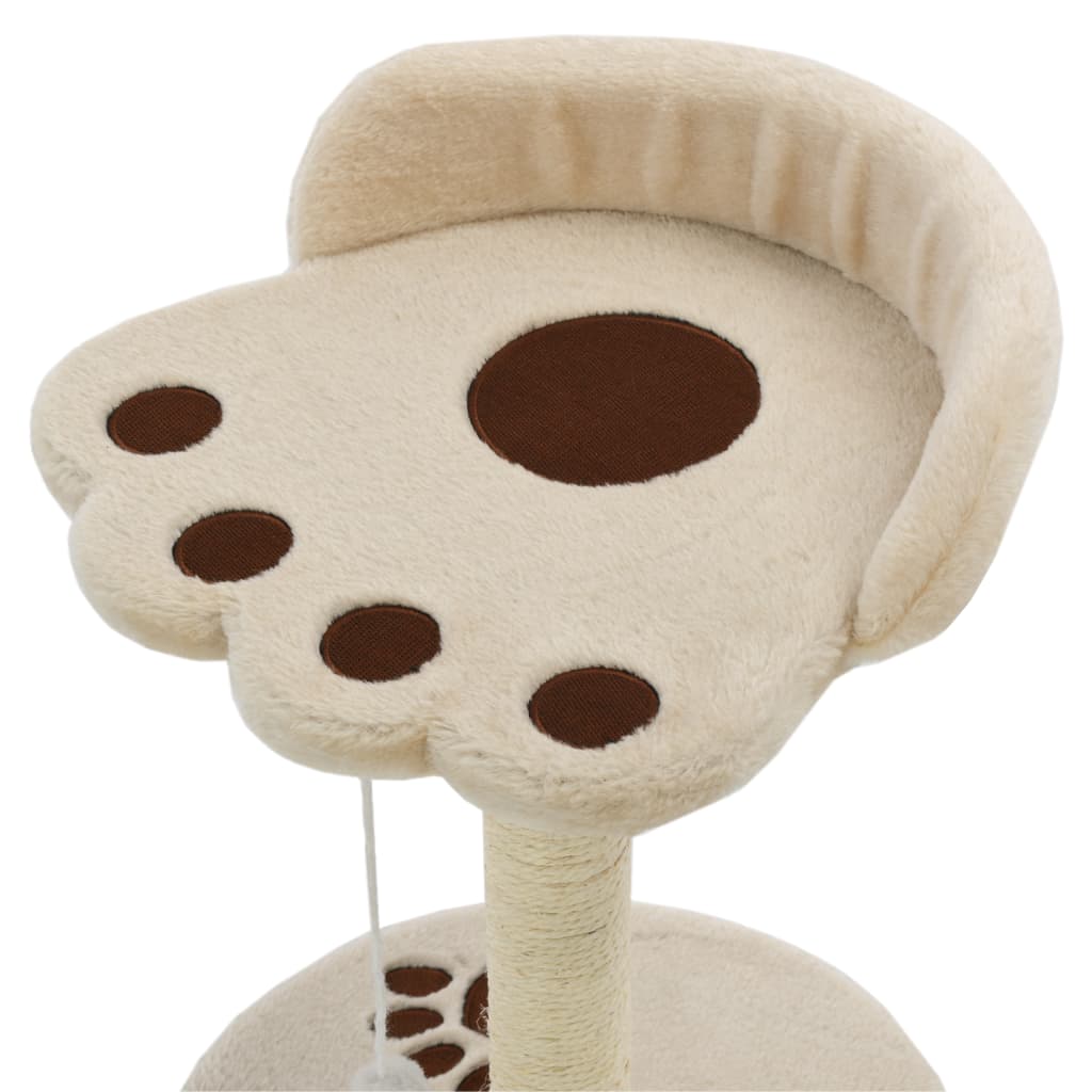 kradsetræ til katte med sisal-kradsestolper 40 cm beige og brun
