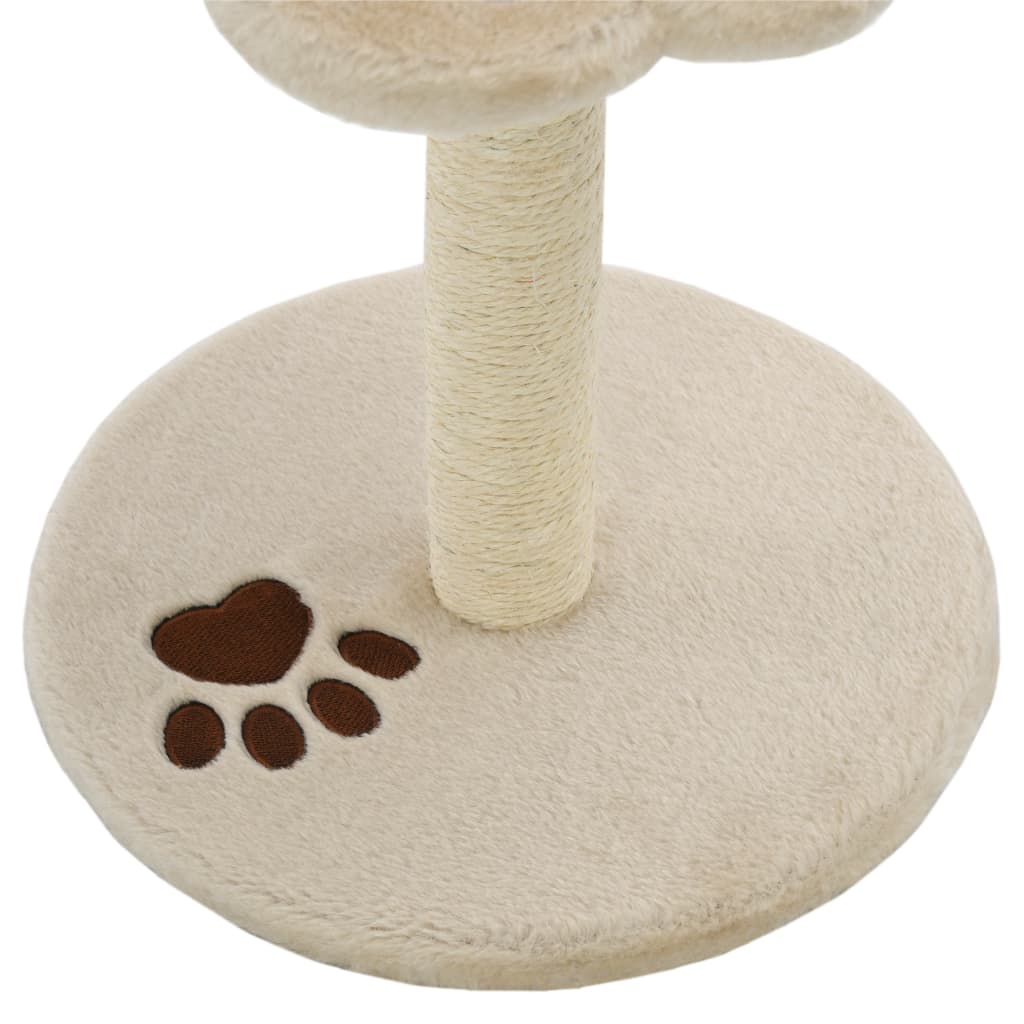 kradsetræ til katte med sisal-kradsestolper 40 cm beige og brun