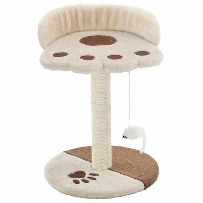 kradsetræ til katte med sisal-kradsestolper 40 cm beige og brun