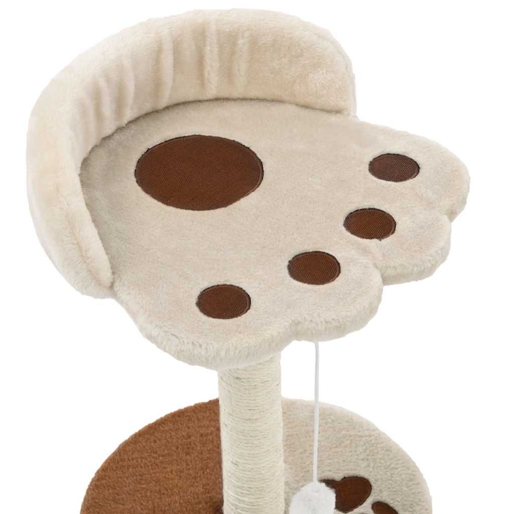 kradsetræ til katte med sisal-kradsestolper 40 cm beige og brun