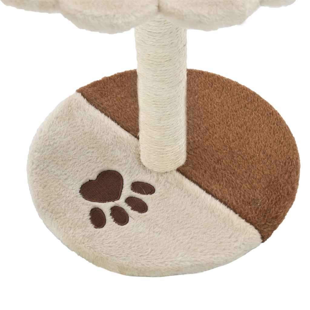 kradsetræ til katte med sisal-kradsestolper 40 cm beige og brun