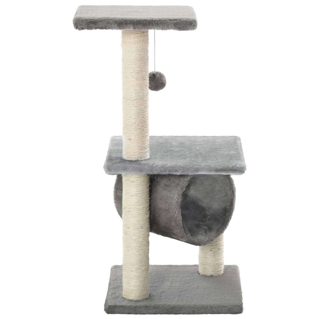 kradsetræ til katte med sisal-kradsestolper 65 cm grå
