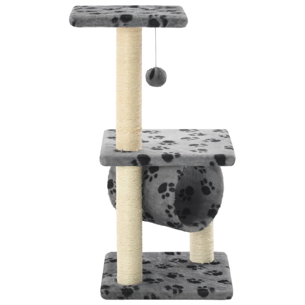 kradsetræ til katte med sisal-kradsestolper 65 cm grå potespor