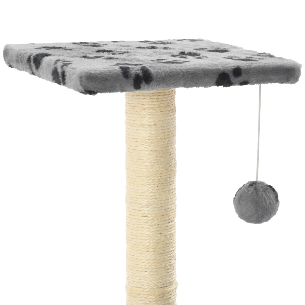 kradsetræ til katte med sisal-kradsestolper 65 cm grå potespor