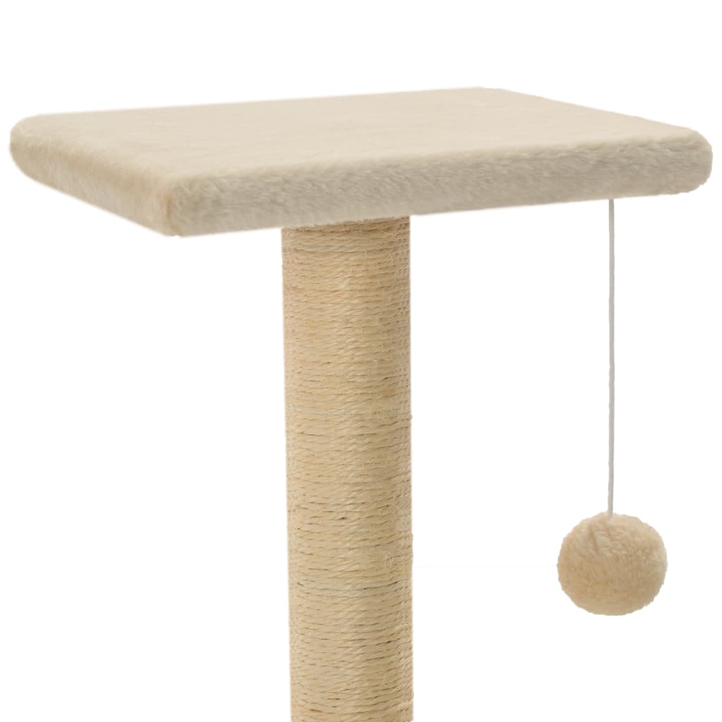 kradsetræ med sisal-kradsestolper til katte 65 cm beige