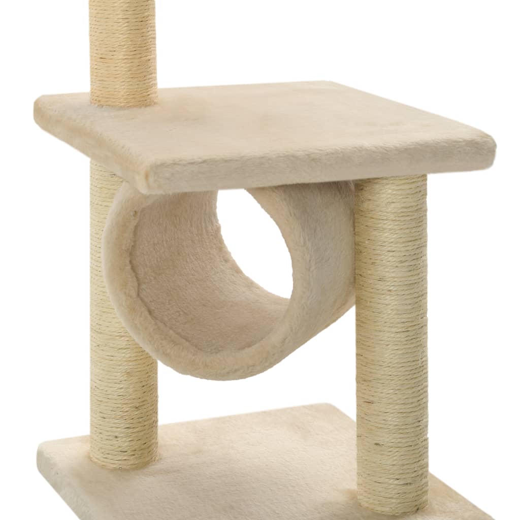 kradsetræ med sisal-kradsestolper til katte 65 cm beige