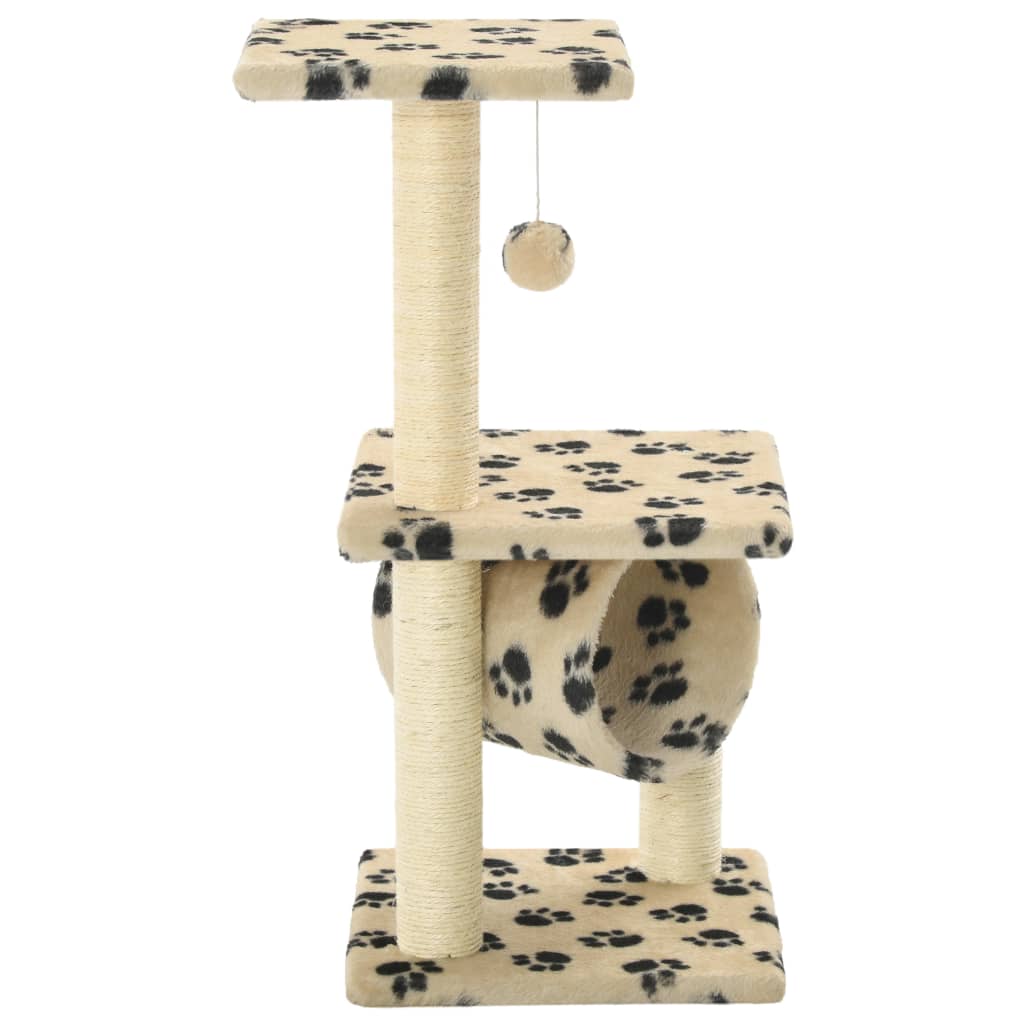 kradsetræ til katte med sisal-kradsestolper 65 cm beige potespor