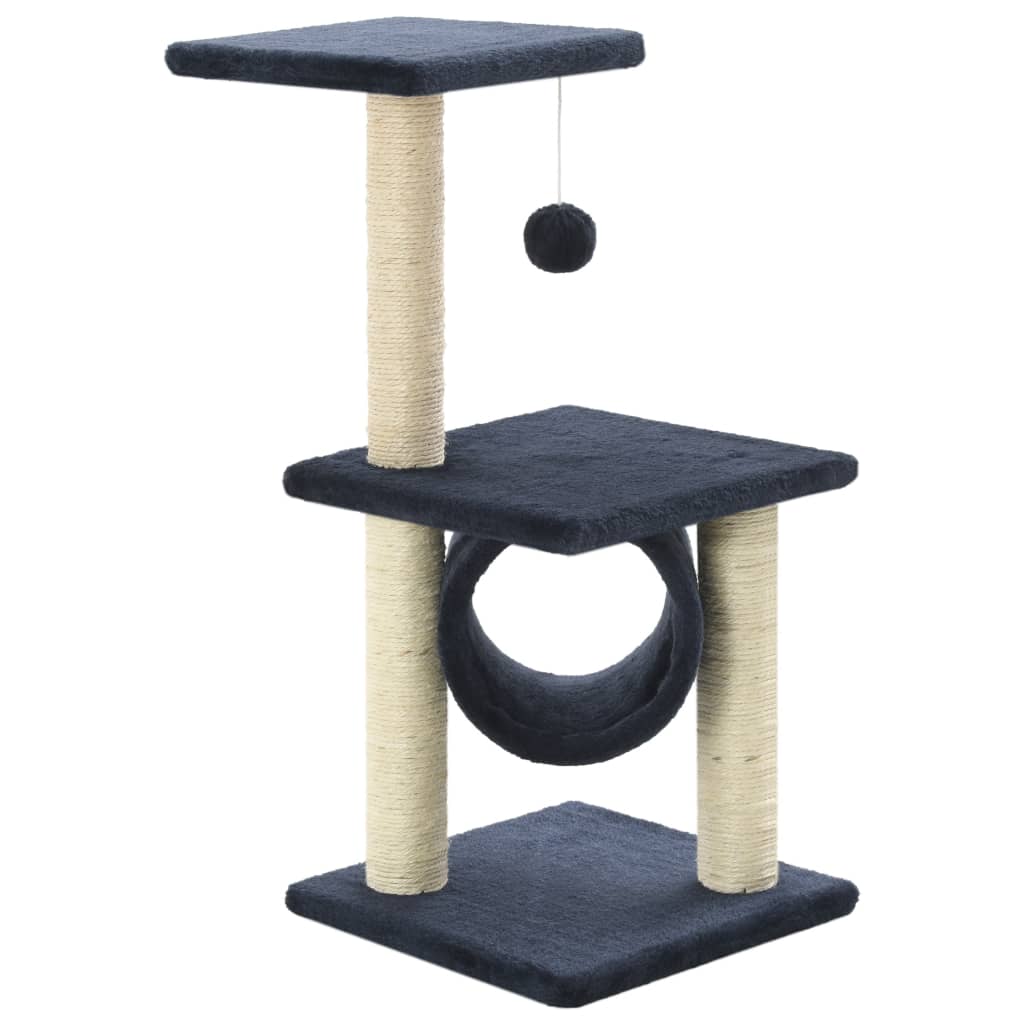 kradsetræ til katte med sisal-kradsestolper 65 cm mørkeblå