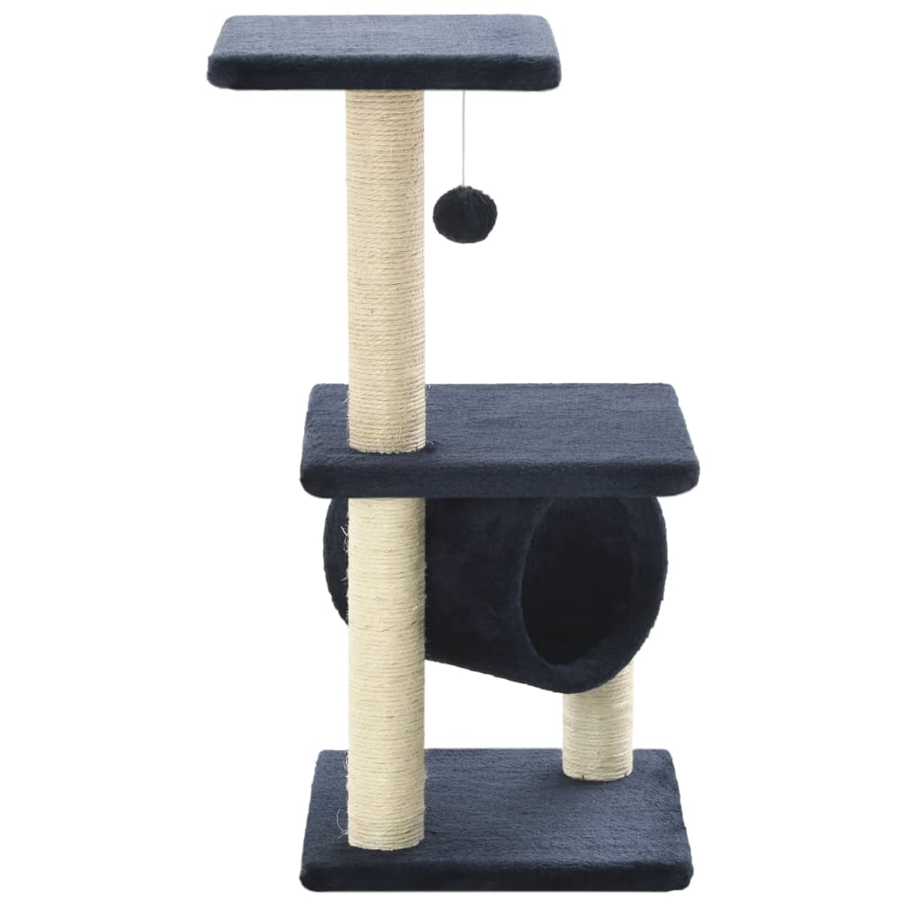 kradsetræ til katte med sisal-kradsestolper 65 cm mørkeblå