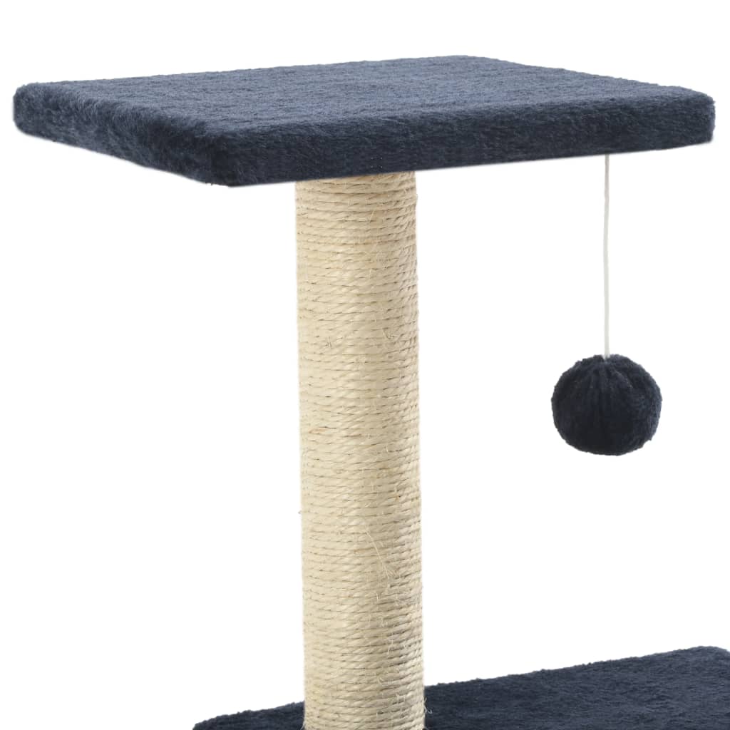 kradsetræ til katte med sisal-kradsestolper 65 cm mørkeblå