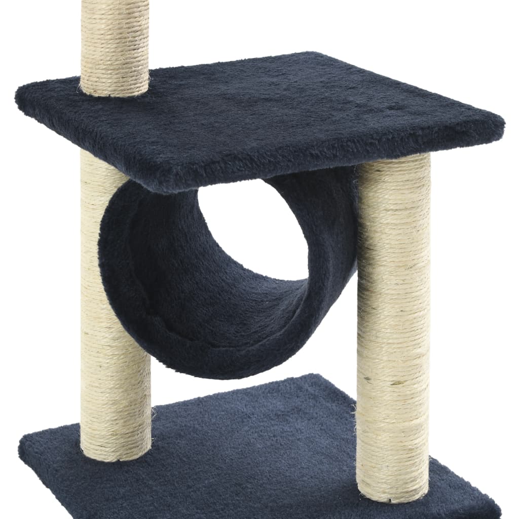 kradsetræ til katte med sisal-kradsestolper 65 cm mørkeblå