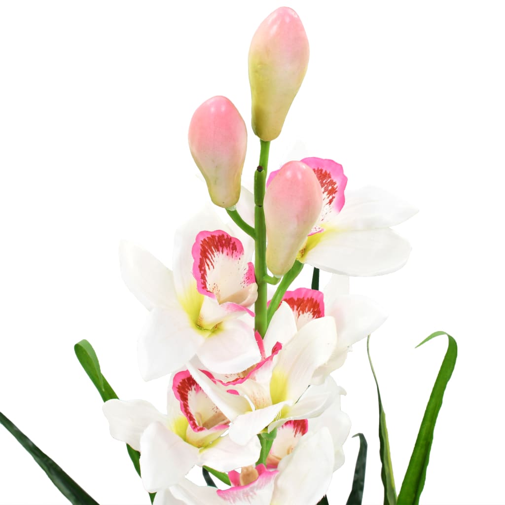 kunstig Cymbidium-orkidé med krukke 100 cm grøn