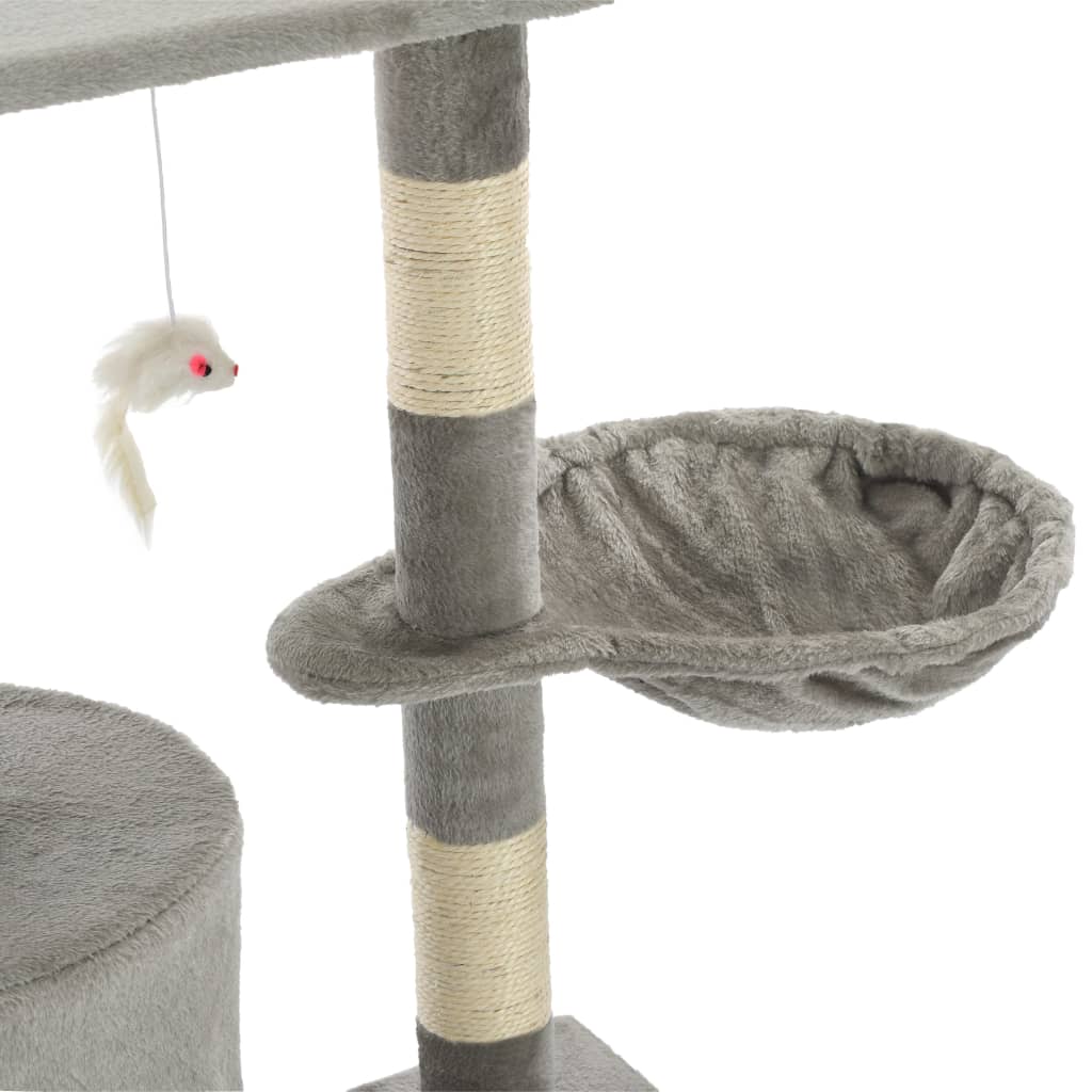 kradsetræ til katte med sisal-kradsestolper 138 cm grå