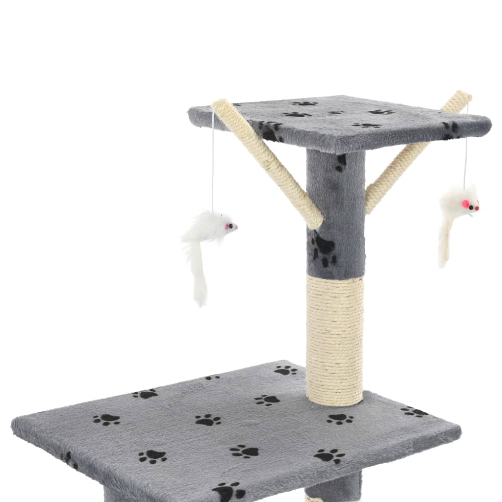kradsetræ til katte med sisal-kradsestolper 138 cm grå poteprint