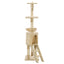 kradsetræ til katte med sisal-kradsestolper 138 cm beige
